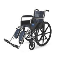 Excel Narrow Wheelchair: Permanent Full-Length Arms, Swing-Away Detachable Elevating Legrests
