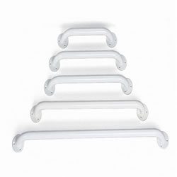 White Enamel Bathroom Grab Bars - 16  long  Qty. 3