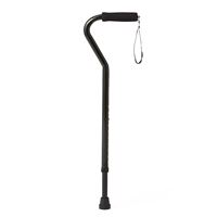 Offset Handle Aluminum Cane With Wrist Strap  Black  Qty. 6