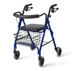 Rollator  Blue  250 lbs.  Curved Back