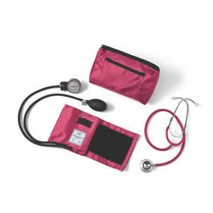 Compli-Mates Dual-Head Stethoscope & Aneroid Sphyg  Magenta