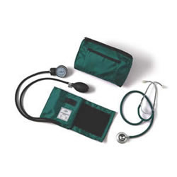 Compli-Mates Dual-Head Stethoscope & Aneroid Sphyg  Hunter Green