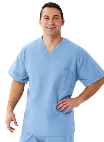 Medline WORKS Unisex Reversible V-Neck 2 Pocket Scrub Tops #ML510