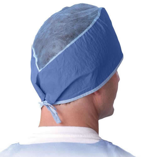 Medline Sheer-Guard Disposable Tie-Back Surgeon Caps 100/Box