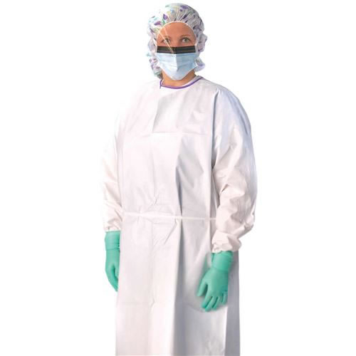 Classic Breathable Isolation Gowns  White 50 Each   Case