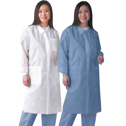 Classic SMS Disposable Lab Coats with Knit Cuffs
