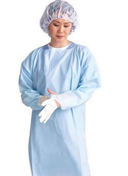 Disposable Fluid-Resistant Polyethylene Film Heavyweight Gowns 100/Case