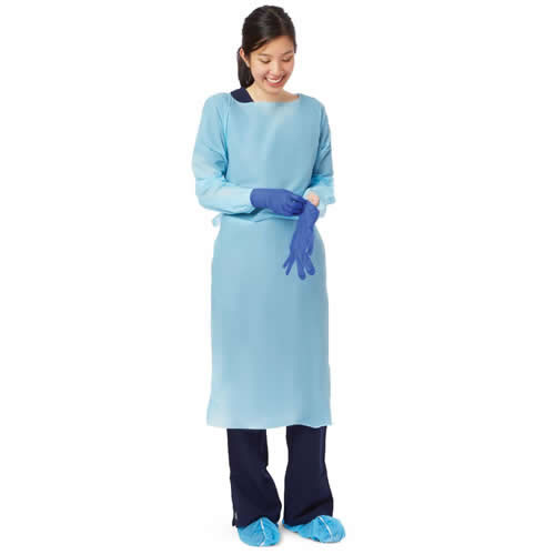 Disposable Fluid-Resistant Polyethylene Film Heavyweight Gowns-NONTH150