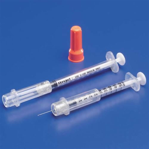 Monoject Insulin Safety Syringes  1cc  29 Gauge x 1 2  Needle  Qty.100