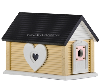 Sweetheart Cabin Birdhouse | Cedar | Handcrafted by Boulder Bay Birdhouse | Made in USA