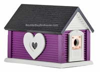 Sweetheart Cabin Birdhouse | Cedar | Handcrafted by Boulder Bay Birdhouse | Made in USA