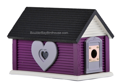 Sweetheart Cabin Birdhouse | Cedar | Handcrafted by Boulder Bay Birdhouse | Made in USA