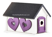 Sweetheart Cabin Birdhouse, Cedar, Garden Decor, Unique Gift Idea, Made in USA.