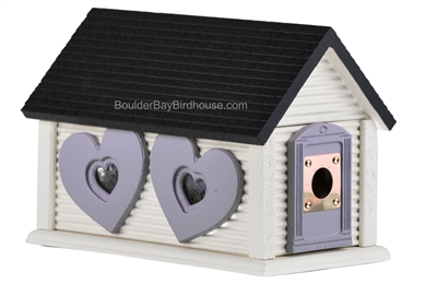 Sweetheart Cabin Birdhouse | Cedar | Handcrafted by Boulder Bay Birdhouse | Made in USA