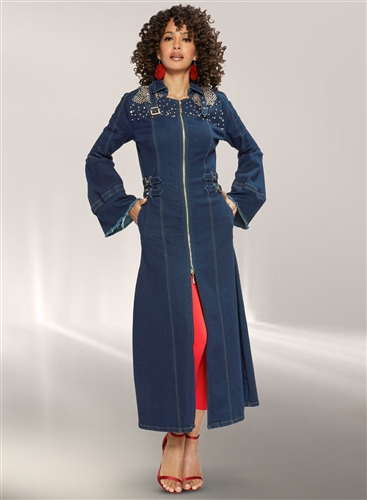 Dv Jean Denim Coat Dress 8467