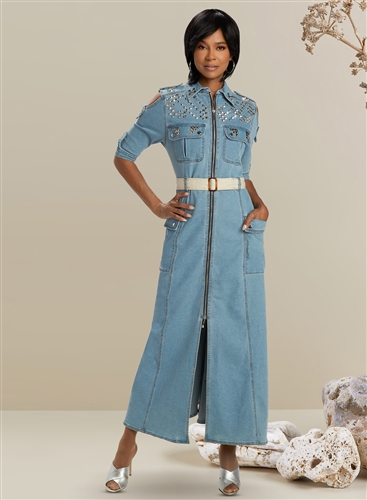 Dvj Denim Coat Dress 8469