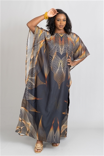 Etc Long Print Kaftan JEL141