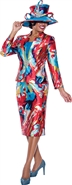 Gmi 3pc Skirt Suit Floral 10193