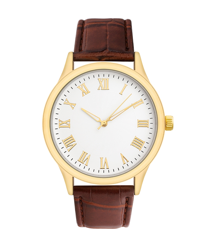 Tan Leather Band with Gold Face