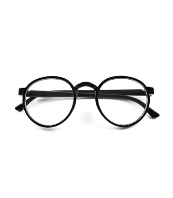 Clear Lens/Black Round Glasses