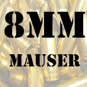 8mm Mauser once fired brass cases for reloading