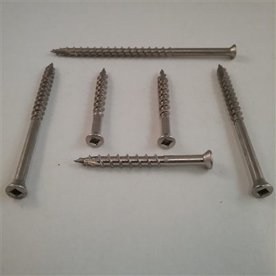 STAINLESS DECK SCREW  #7 X 1-5/8"  Trim Head Square