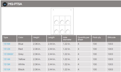 15104 - CEMBRE - LEGEND MG-PTSA 15104 (62X60 BK) BOX of 100