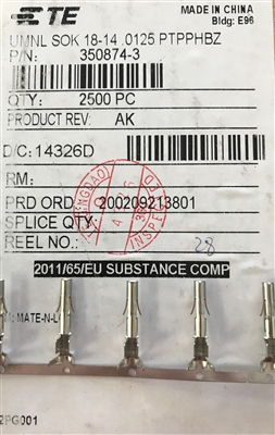 350874-3 - TE/AMP -  Universal MATE-N-LOK Electrical Connectors UMNL SOK 18-14 .0125 PTPPHBZ (Reel)