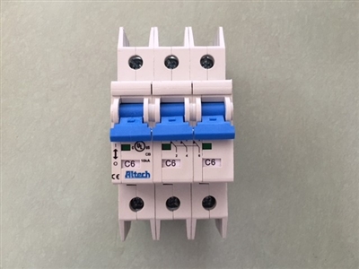 3CU6L - ALTECH - 6.0A,MCB,CCHAR,3POLE