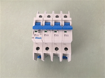 4CU63L - Circuit Breaker, 63A MCB, C CHAR 4 Pole 240VAC , UL489