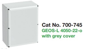 700-745 - ALTECH - GEOS-L 4050-22-o Enclosure; 400x500x226mm, Polycarb, Gray, Pkg/1