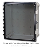 AH1084C - ATTABOX - Heartland Polycarbonate Enclosure 10 x 8 x 4 inches with Clear Cover-Hinged,Latched,Padlockable