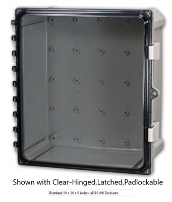 AH181610C - ATTABOX - Heartland Polycarbonate Enclosure 18 x 16 x 10 inches with Clear Cover-Hinged,Latched,Padlockable