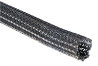 BW-004-100-BLK - GAMMA - 1/4", BLACK, Polyester Self Closing Braided Wrap, 100'