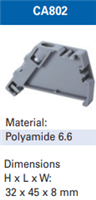 CA802 - Altech - End Stop 35mm DIN Rail, grey