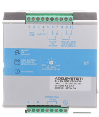 CBI485A - ALTECH/ADELSYSTEM - UPS power solution, 48VDC, 5A; 115-230-277 VAC input, DR