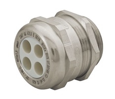 CD22M4-MX - SEALCON - Nickel Plated Brass Ex-e Multi-Hole Strain Relief Fittings Metric M20 X 1.5 (insert No of Holes: 5)