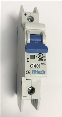 DC1CU40L - ALTECH - UL 489 DC C-Trip One Pole Miniature Molded Case Circuit Breaker, 40A, 125VDC