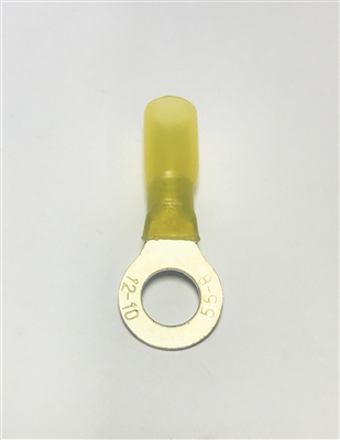 EYE-10-12-5/16-SH - Heat Shrink Adhesive Ring Terminal 5/16" Stud, Yellow, 12-10 Gauge