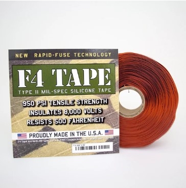 F4 TAPE - Bond It - Red Oxide Self-Fusing Silicone Tape, Permanent Bonding, Waterproof, 1" x 36' x 20mil