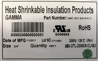 GMT-321-3/4-9-FLT - GAMMA - 100' Flat 3/4" White 3:1 Irradiated crosslinked polyolefin heat-shrink tube (M/23053/5 CL1&3)