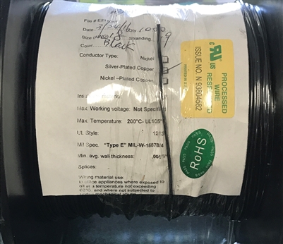 UL1213 18AWG M16878/4-18-19-0 MIL-D-16878/4 Type E (M16878/4) UL Style 1213, PTFE Insulated