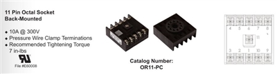 OR11-PC - MACROMATIC - 11 Pin Back-Mounted Octal Socket