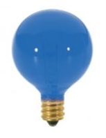 S3834 - SATCO - G12 1/2 Globe Incandescent Light Bulb, Transparent Blue - Candelabra Brass Base (E12) - 10W, 120 Volt (10G12 1/2/B)