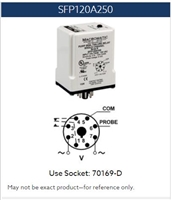SFP120A250 - MACROMAATIC - Seal Leak Relay, Single Channel, 1-250K Ohms, 120VAC Input, 10 Amp SPDT Relay, Plug-in