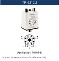 TR-6312U - MACROMATIC - Repeat Cycle off first, 12-125V DC 24-240VAC, 10 amp DPDT, 50ms-100 Hrs, Plug-in