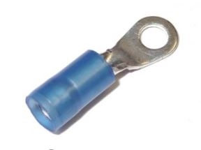XR61006GSN - HOLLINGSWORTH - Ring 16-14 Gauge #6 Stud Funnel FIIG Gooseneck Nylon Insulation Blue Short Barrel