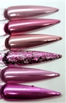 PINK Chrome/Glitter set of 6 pcs #002