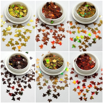 Raw Glitter LEAVES Mix # 153  (Set of 6 colors)