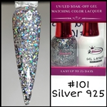 Glamour GEL POLISH / NAIL LACQUER DUO SILVER 925 #101